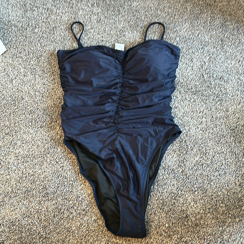 Brand new ruched navy J.Crew swimsuit!